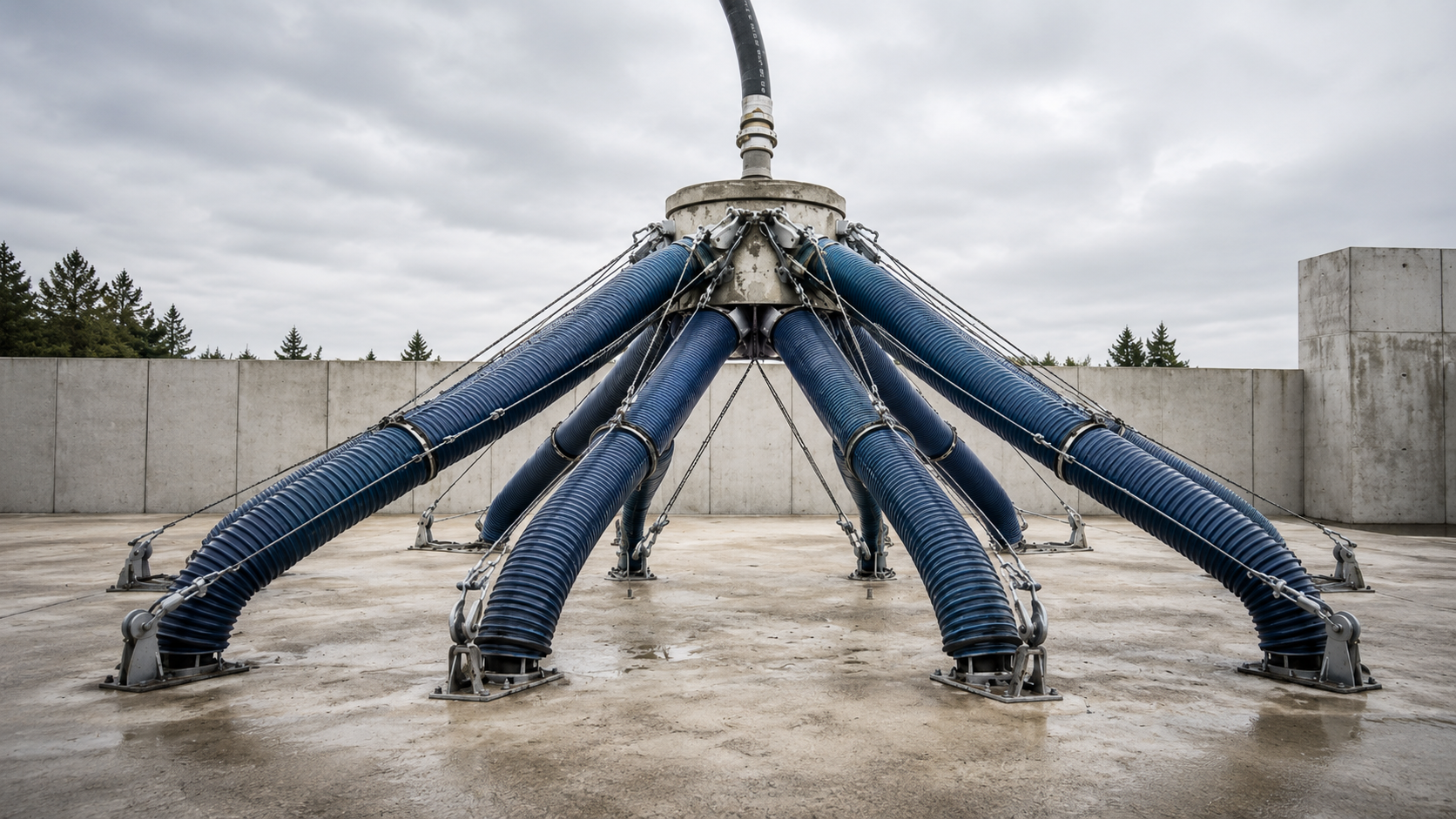 Industrijski cevovodi na betonskom platou